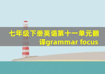 七年级下册英语第十一单元翻译grammar focus